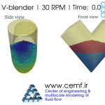 V blender DEM simulation